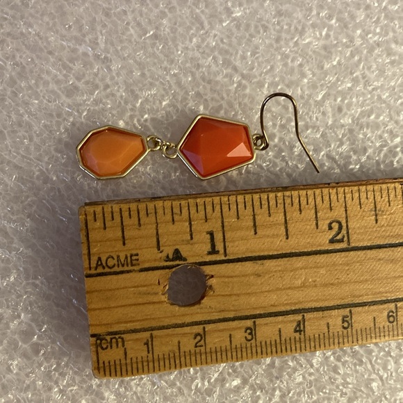 Charming Charlie - Coral Goldtone French Hook Dangle Earrings - Picture 6 of 6